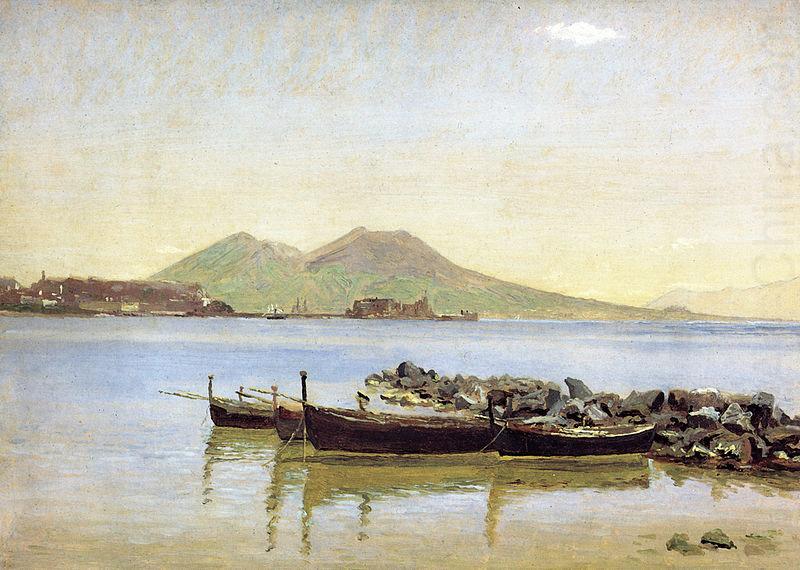 Christen Kobke The Bay of Naples with Vesuvius in the Background china oil painting image